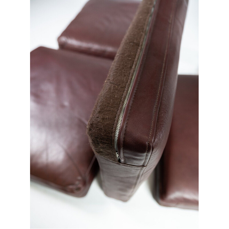 Vintage Zweisitzersofa aus rotbraunem Leder von Stouby Furniture