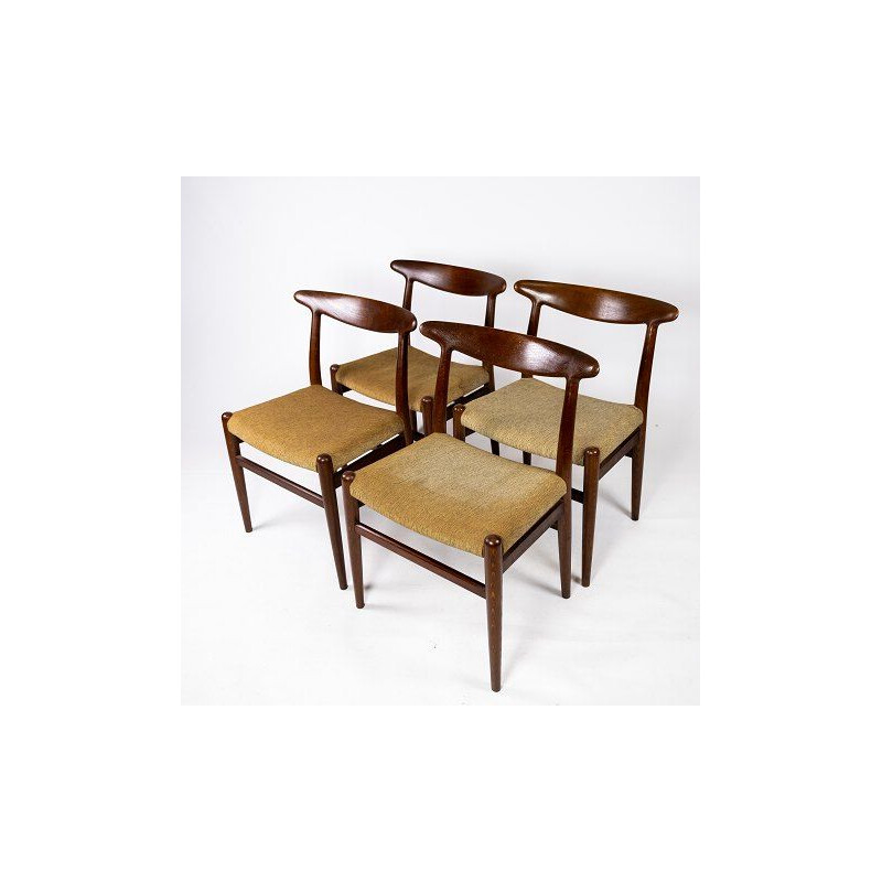 Set of 4 vintage dining room chairs model W2 by Hans J. Wegner 1960s