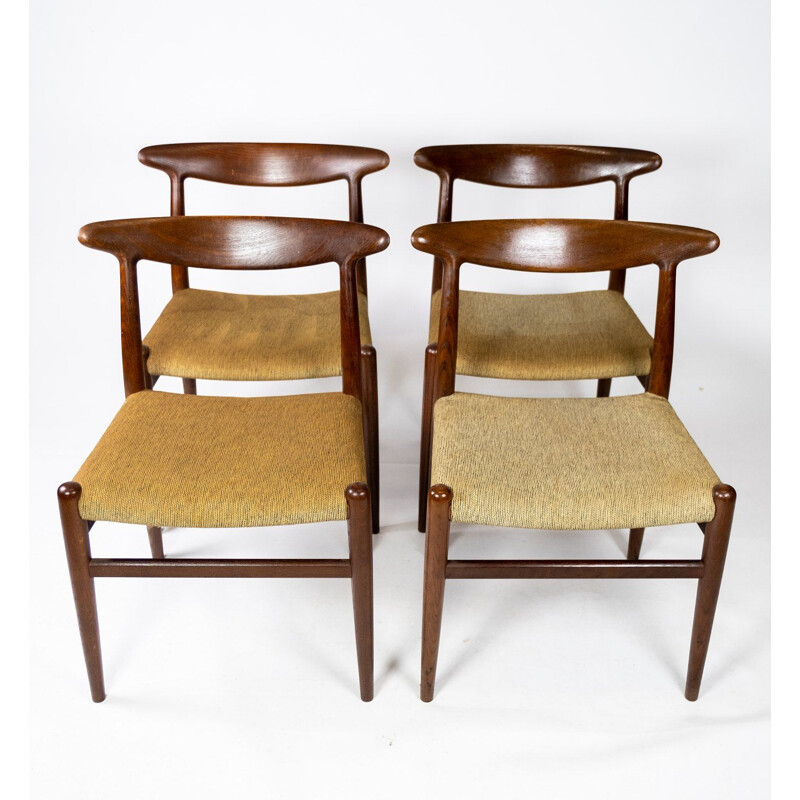 Set of 4 vintage dining room chairs model W2 by Hans J. Wegner 1960s