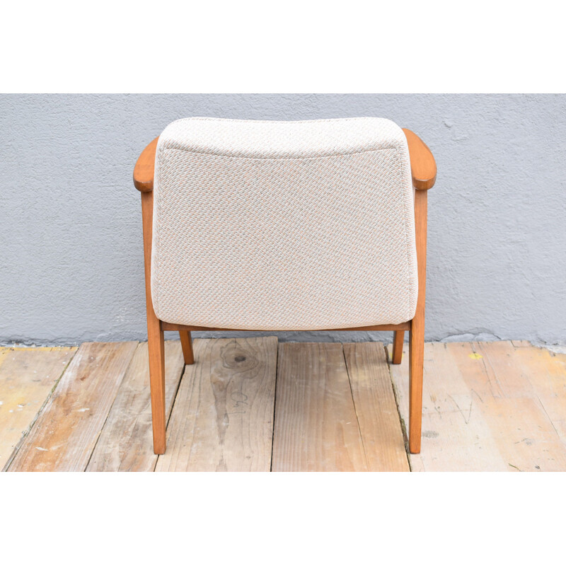 Vintage Armchair 366 beige by J. Chierowski for Dolnoslaska Swiebodzice, Poland 1960s