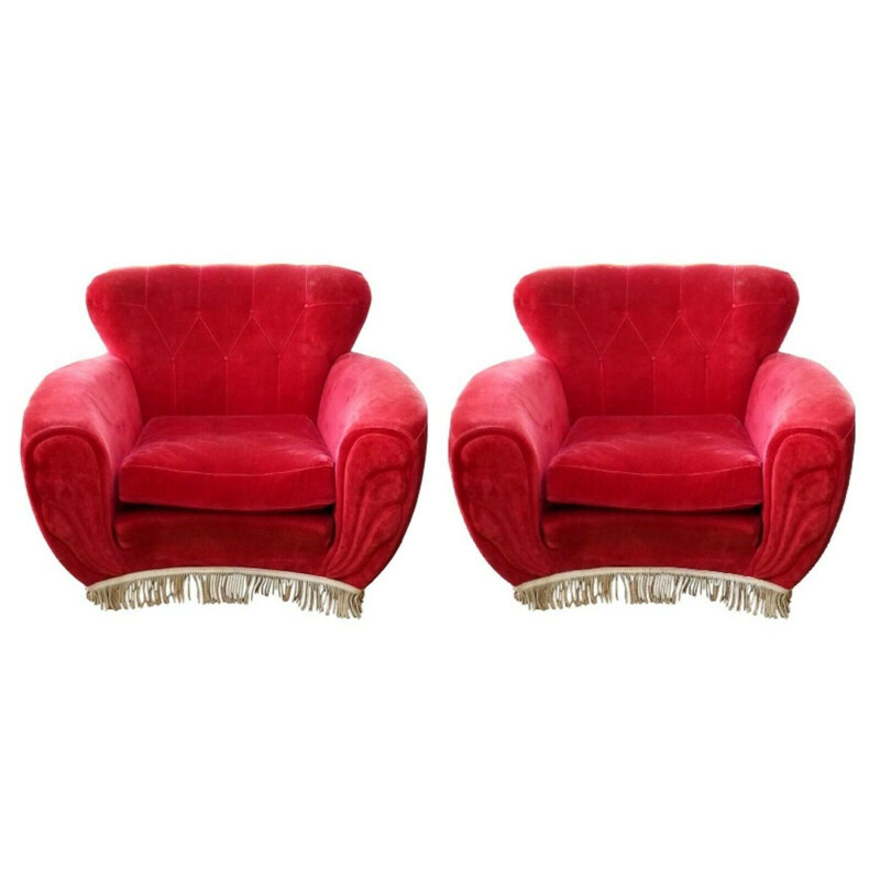 Pair of vintage armchairs by Guglielmo Ulrich, 1940