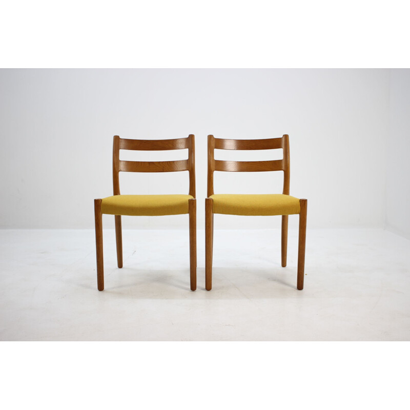 Set of 4 vintage oak chairs by N.O. Moller 1960