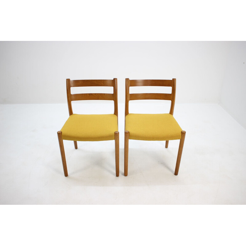 Set of 4 vintage oak chairs by N.O. Moller 1960