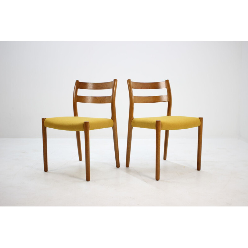 Set of 4 vintage oak chairs by N.O. Moller 1960