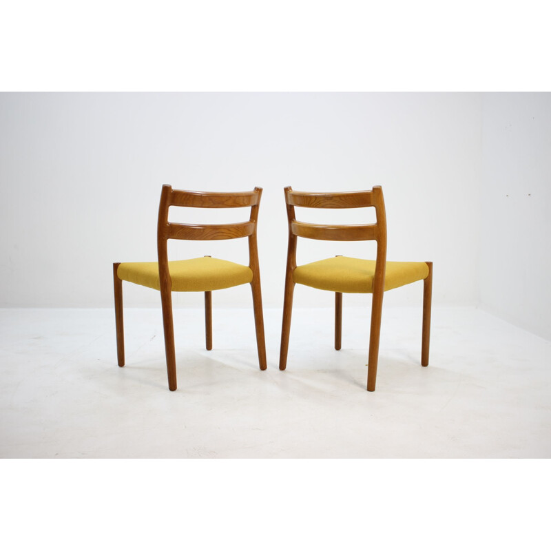 Set of 4 vintage oak chairs by N.O. Moller 1960