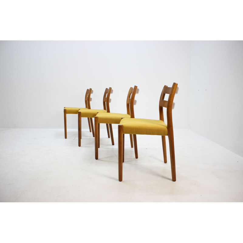 Lot de 4 chaises vintage en chêne par N.O. Moller 1960