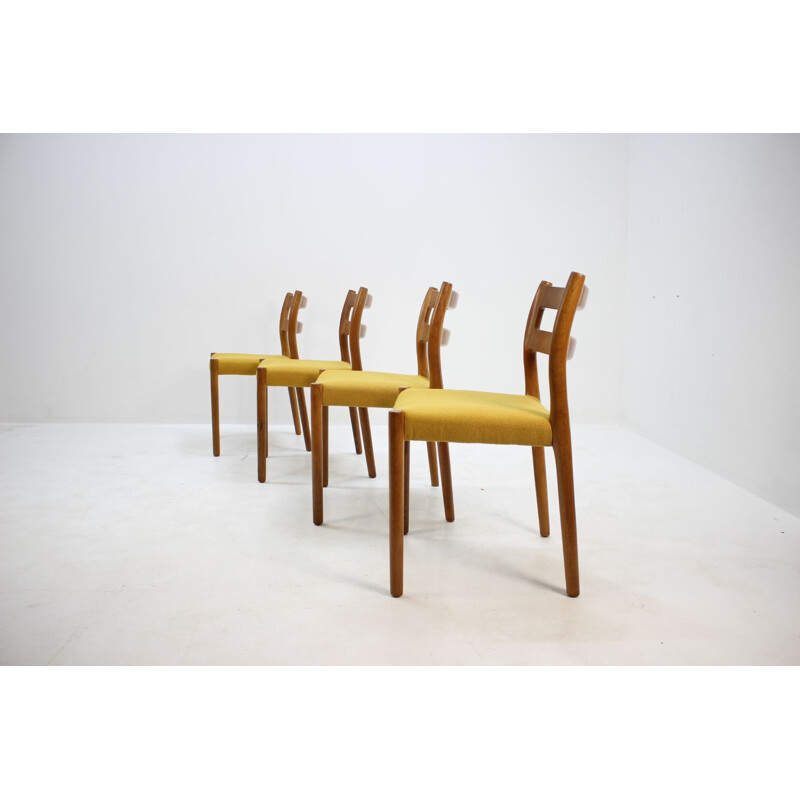 Set of 4 vintage oak chairs by N.O. Moller 1960