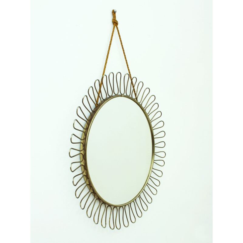 Swedish round mirror in brass - 1950s