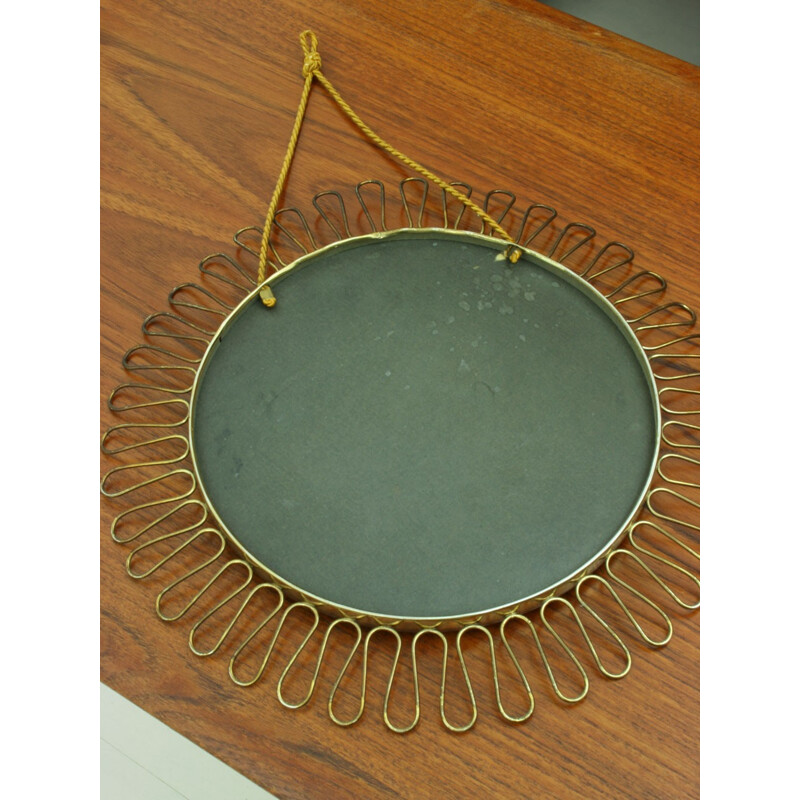 Swedish round mirror in brass - 1950s