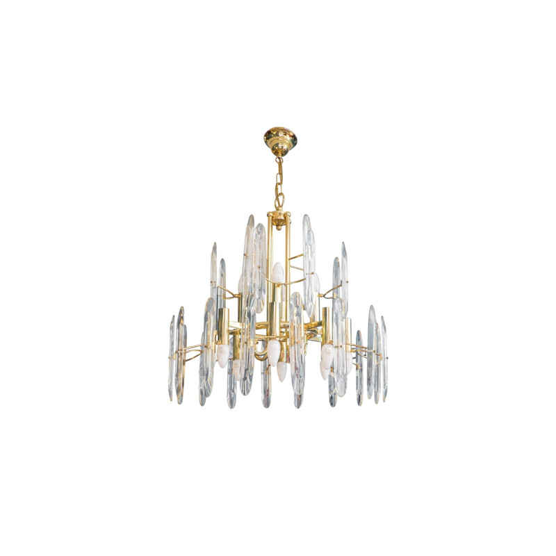 Vintage glass Chandelier  Gaetano Sciolari 