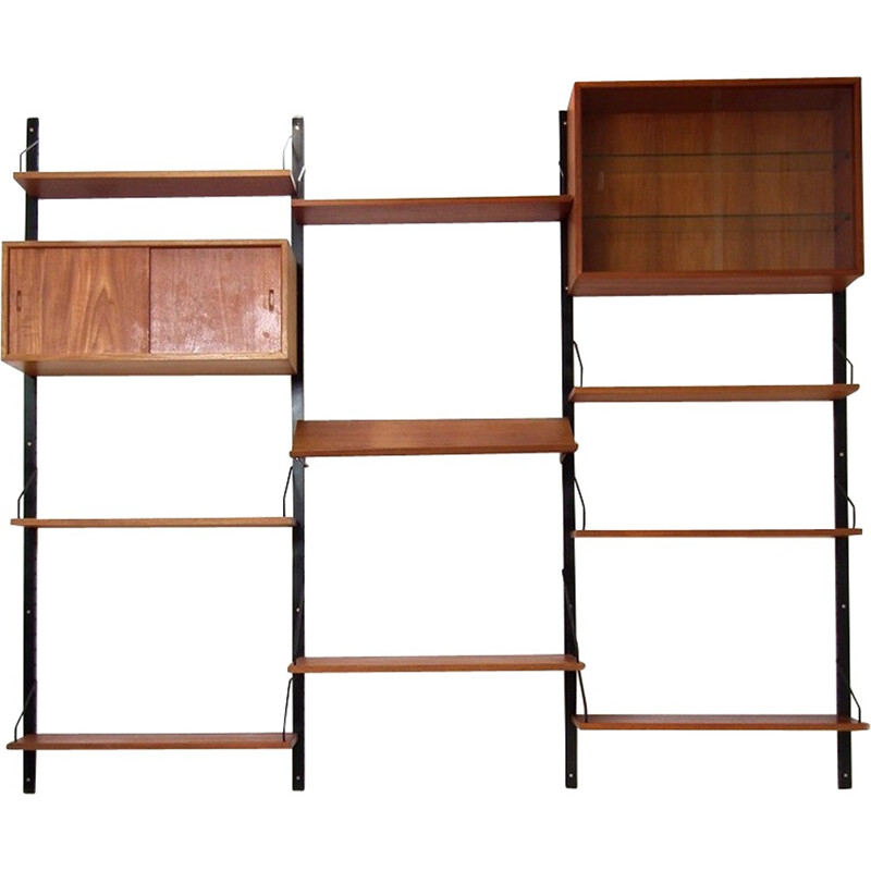 Danish Royal System shelving system in teak and metal, Poul CADOVIUS - 1960s