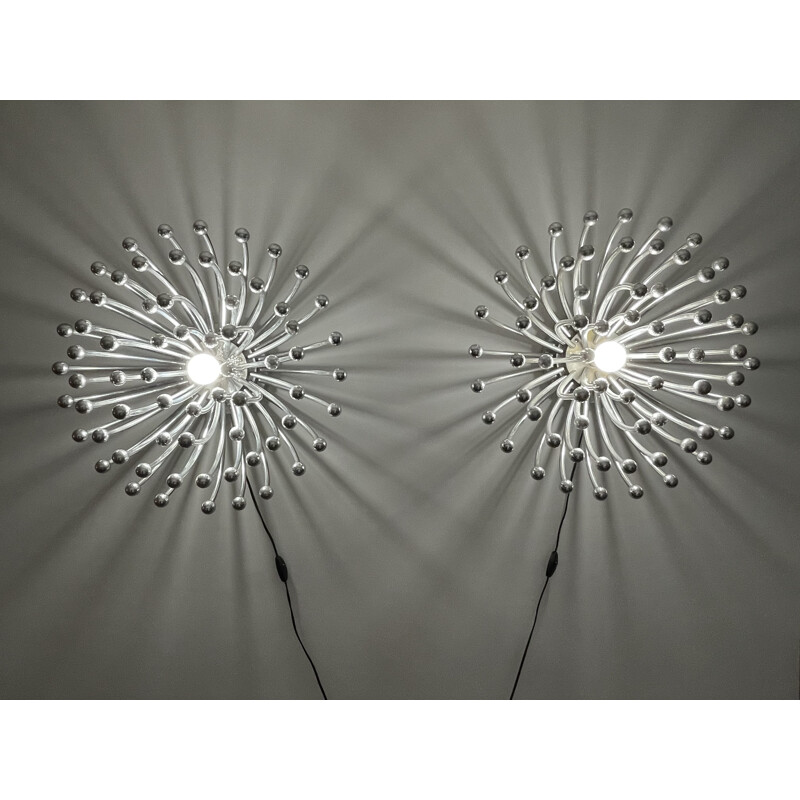 Paar vintage Pistillo wandlampen van Valenti Luce voor Studio Tetrarch, 1960