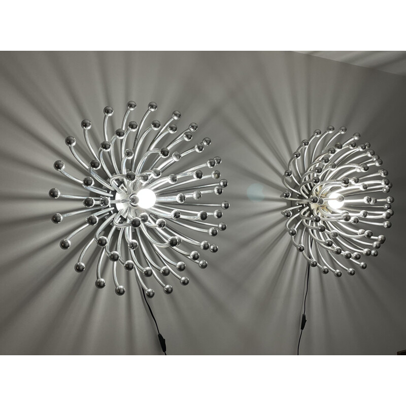 Pair of vintage Pistillo wall lights by Valenti Luce for Studio Tetrarch, 1960