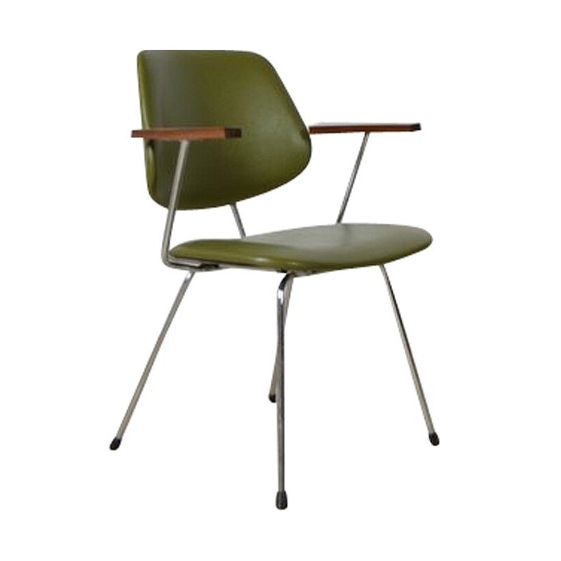 Mid-century Kembo chair in green leatherette, W H GISPEN - 1950s