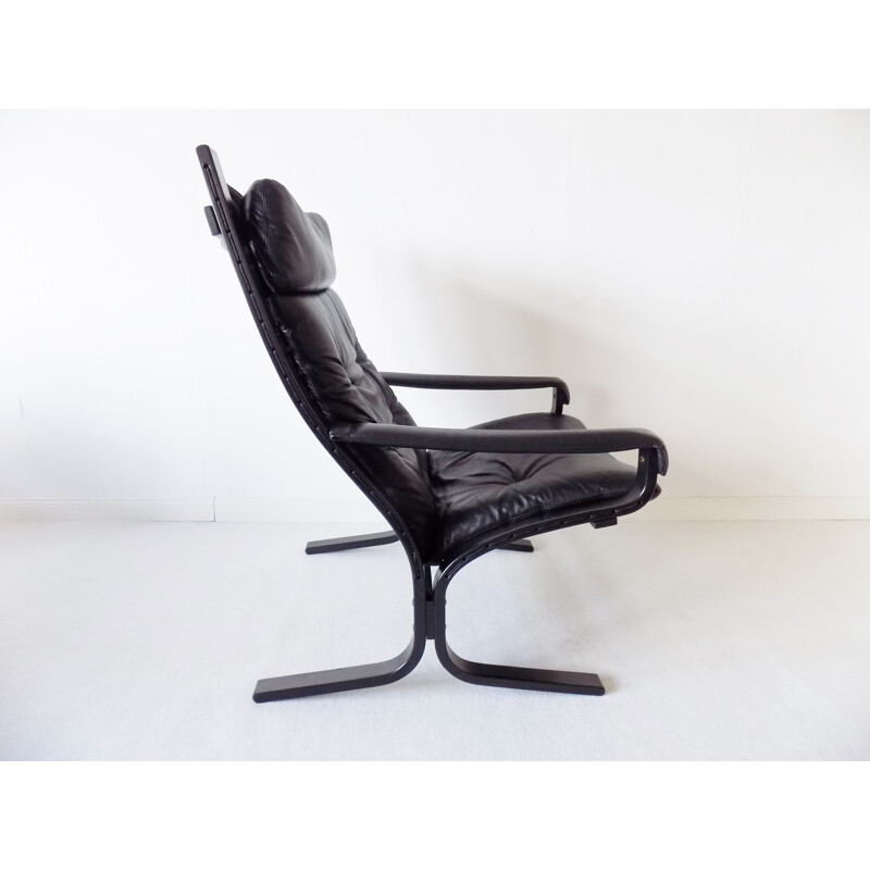 Vintage Westnofa Siesta black lounge chair by Ingmar Relling 1960s