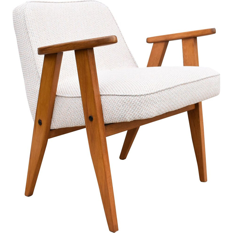 Vintage 366 beige fauteuil van J. Chierowski voor Dolnoslaska Swiebodzice, Polen 1960