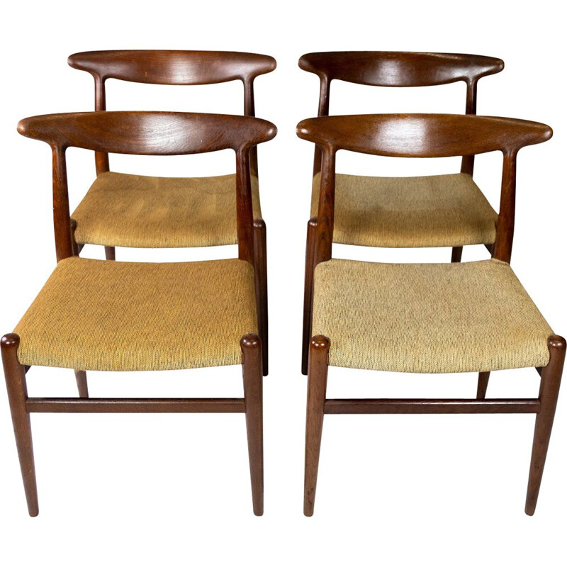 Set of 4 vintage dining room chairs model W2 by Hans J. Wegner 1960s