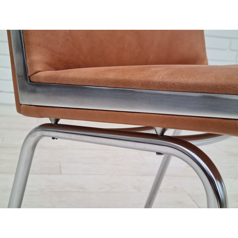 Vintage leather chair model AP38 by H.J.Wegner, Danish 1960s