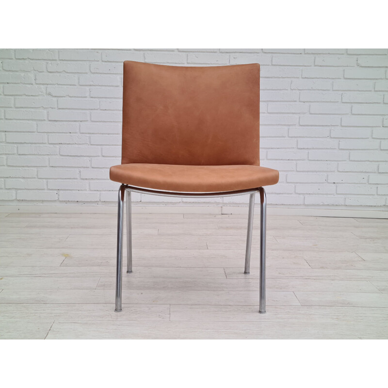 Vintage leather chair model AP38 by H.J.Wegner, Danish 1960s