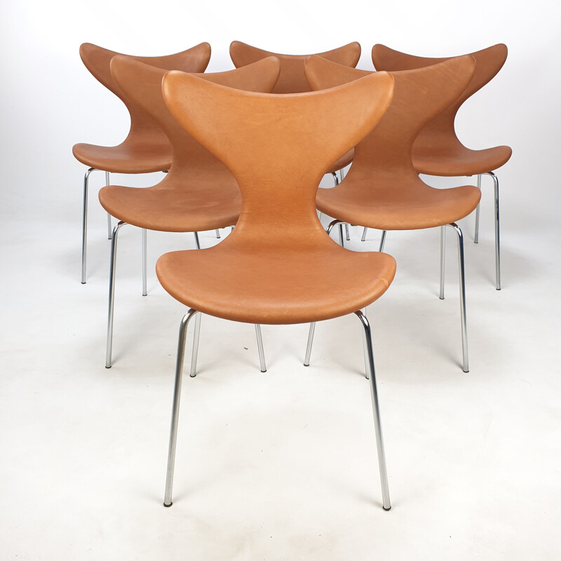 Conjunto de 6 cadeiras de lírio vintage de Arne Jacobsen para Fritz Hansen, 1960