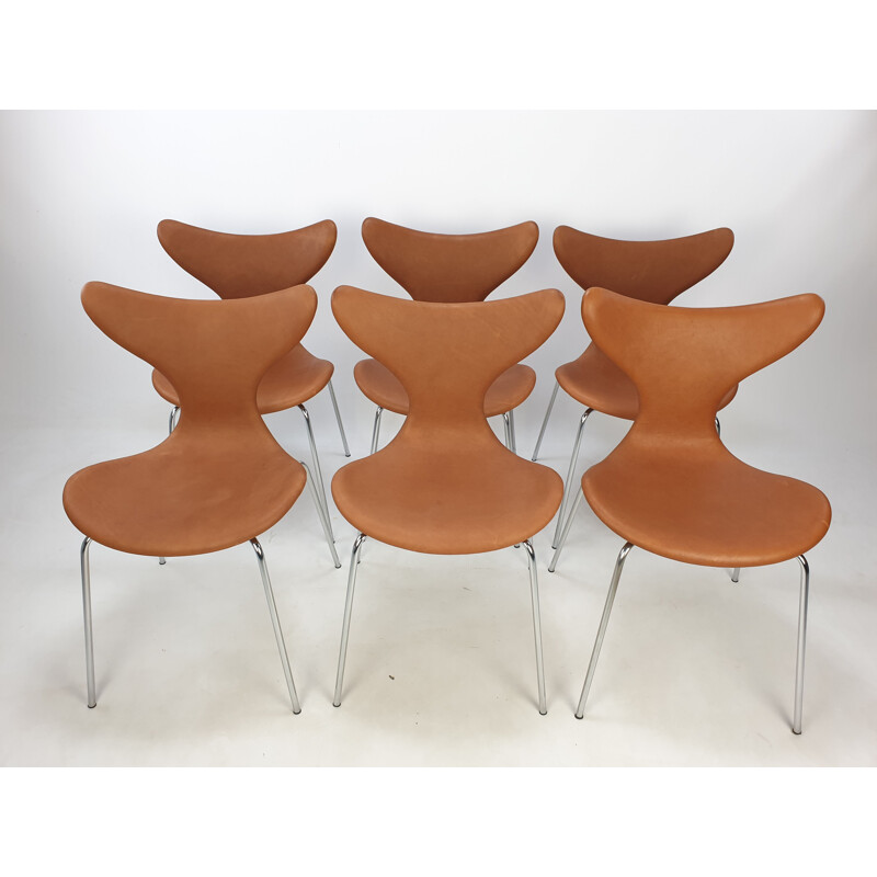 Conjunto de 6 cadeiras de lírio vintage de Arne Jacobsen para Fritz Hansen, 1960