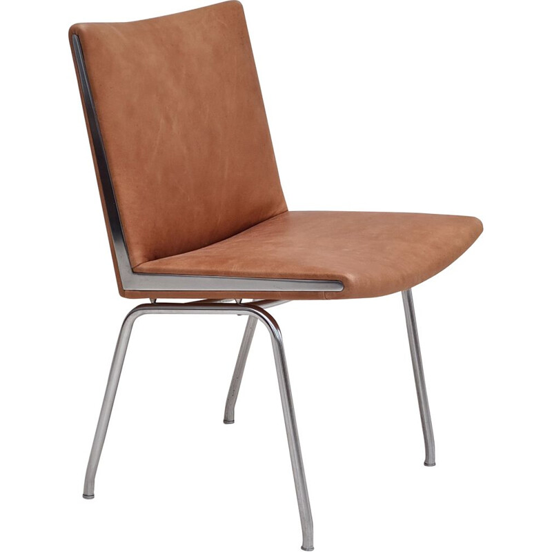 Vintage leather chair model AP38 by H.J.Wegner, Danish 1960s