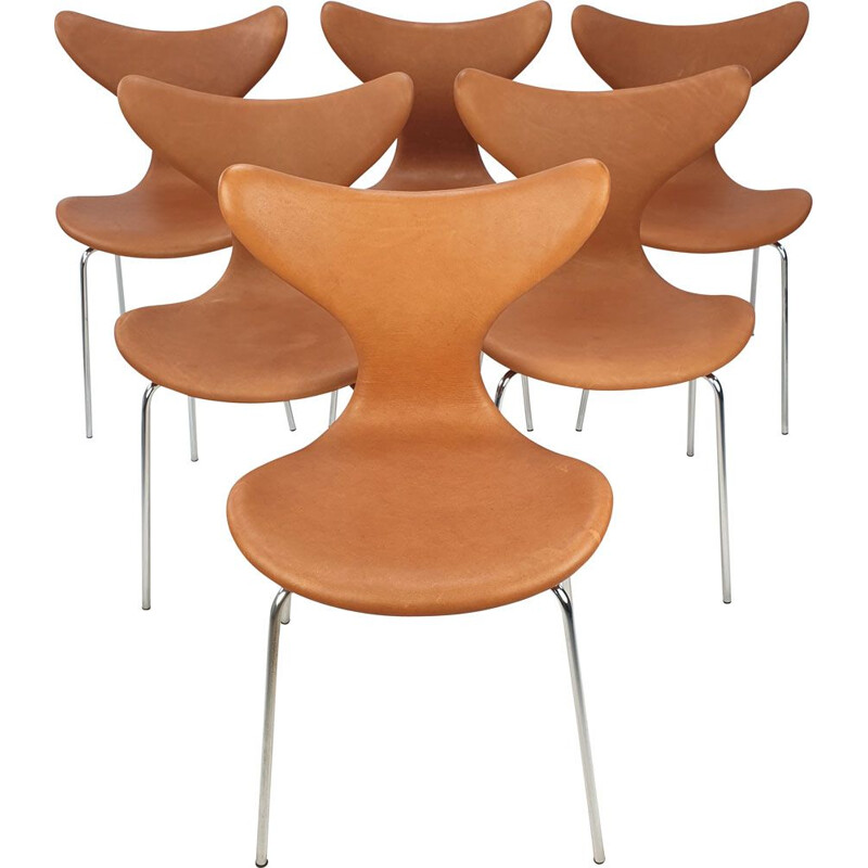 Set van 6 vintage Lily stoelen van Arne Jacobsen voor Fritz Hansen, 1960
