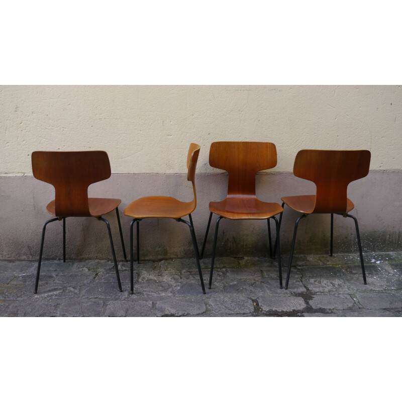 Set of 4 chairs "3103" Arne JACOBSEN - 60