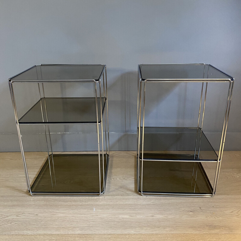 Pair of vintage Isocele side tables by Max Sauze, France 1970s