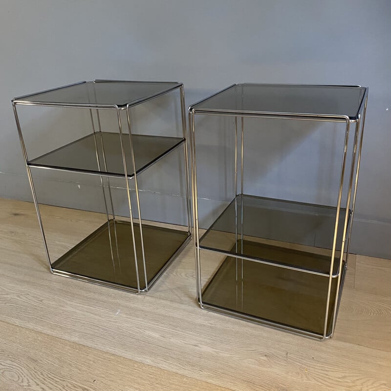 Pair of vintage Isocele side tables by Max Sauze, France 1970s