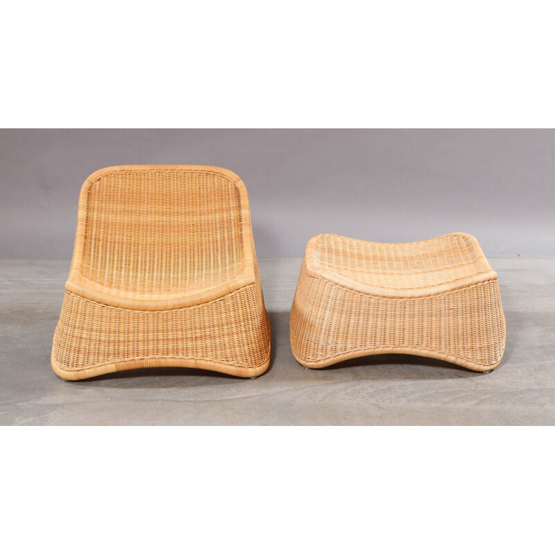 Vintage lounge chair and ottoman by Nanna Ditzel
