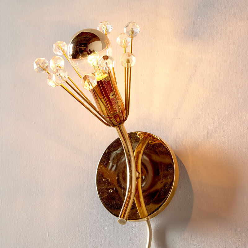 Small vintage Brass Wall Light by Emil Stejnar for Rupert Nikoll 1950s