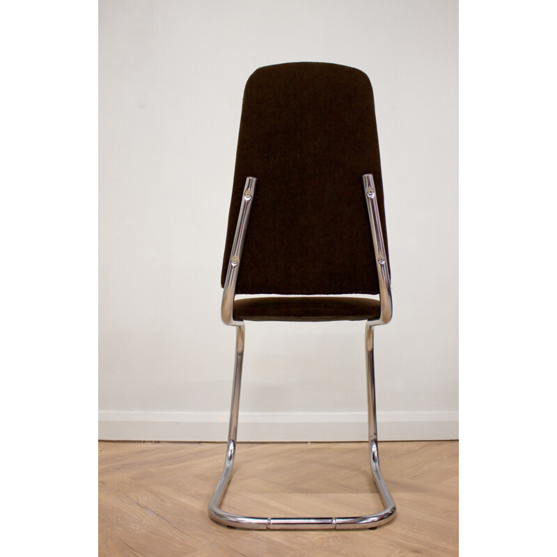 Mid-Century Glass Dining Table & Chairs Set 1960s