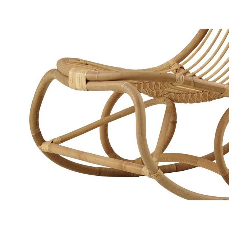 Vintage Rattan rocking chair by Nanna Ditzel 1950s