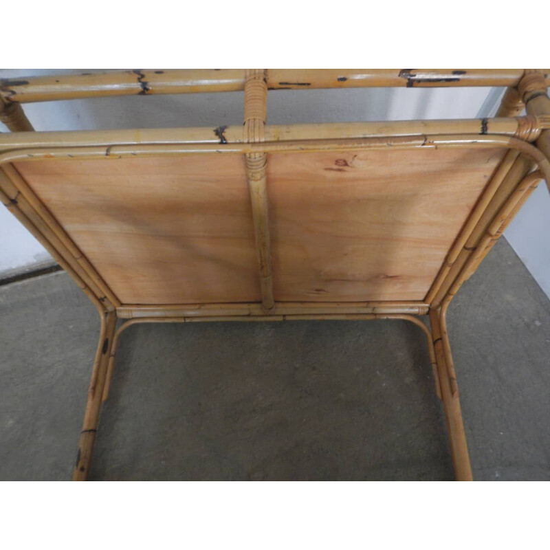 Vintage bamboo food trolley