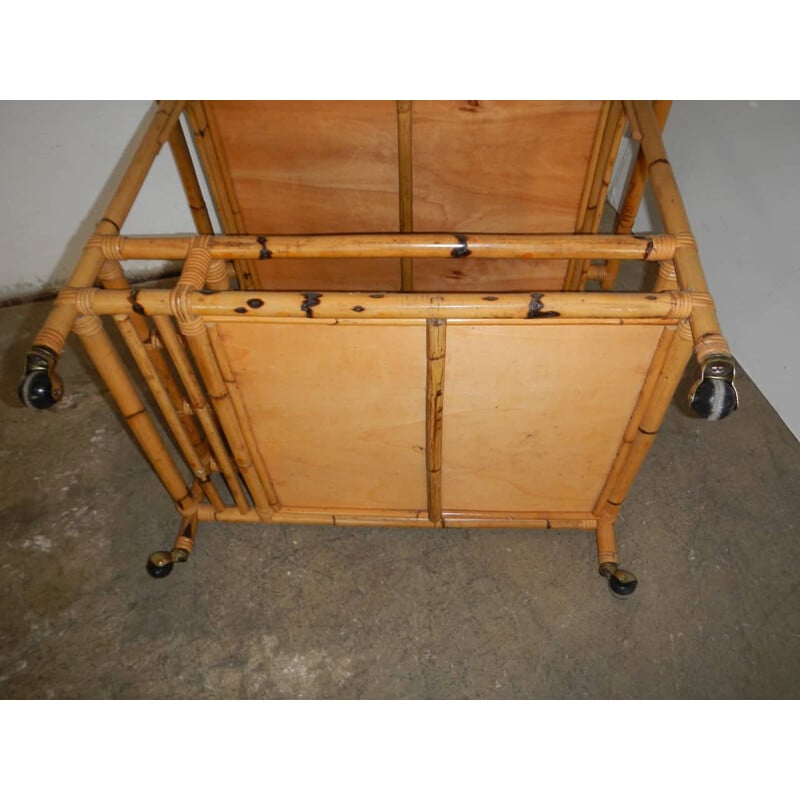 Vintage bamboo food trolley