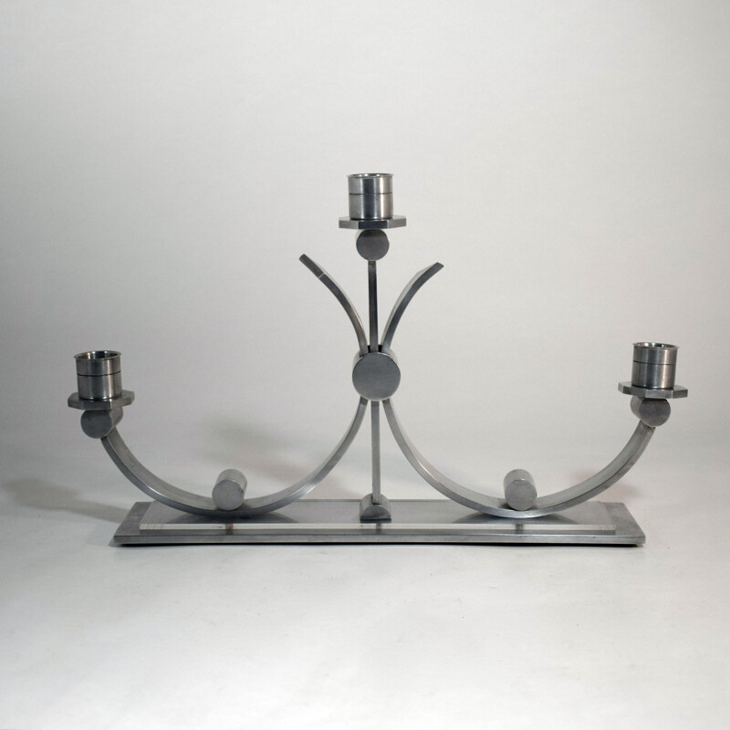 Vintage aluminium candlestick 1970s