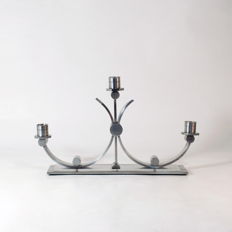 Vintage aluminium candlestick 1970s