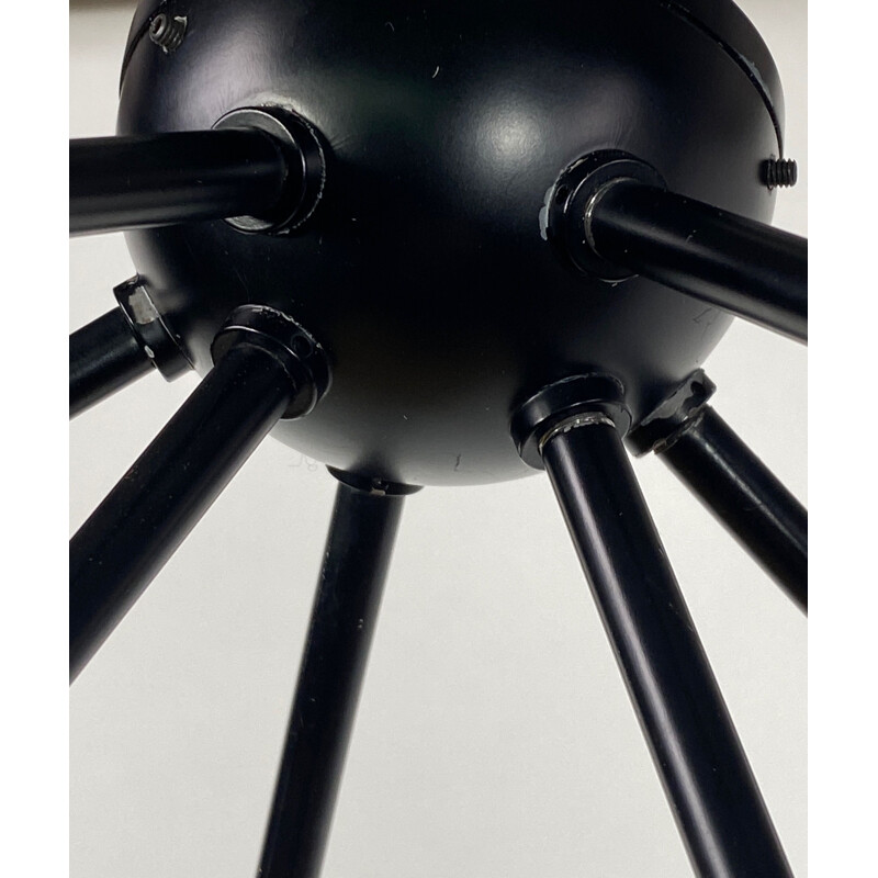 Vintage spider wall lamp with 7 fixed arms by Serge Mouille 1955s