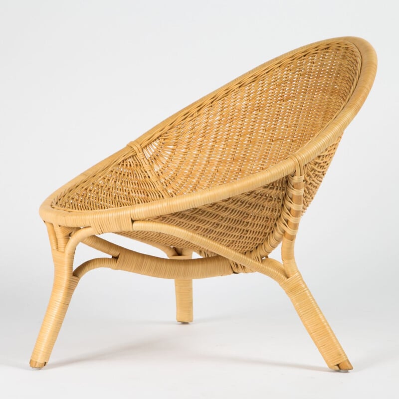 Vintage rattan armchair by Nanna Ditzel 1950s