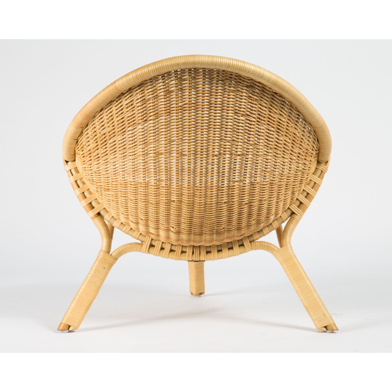 Vintage rattan armchair by Nanna Ditzel 1950s