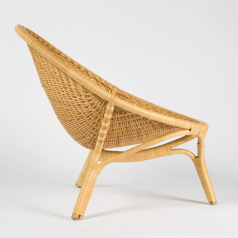 Vintage rattan armchair by Nanna Ditzel 1950s