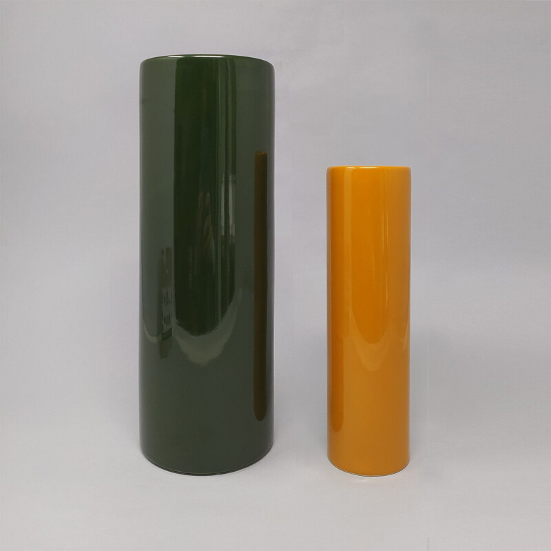 Pair of vintage vases by A. Mangiarotti for F.lli Brambilla, Italy 1970s