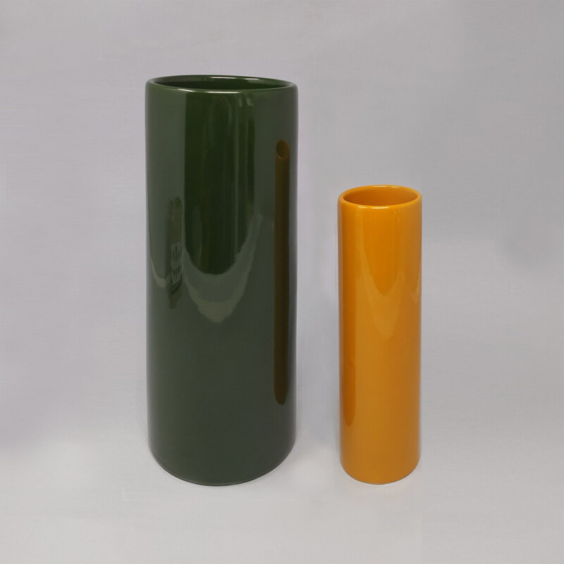 Pair of vintage vases by A. Mangiarotti for F.lli Brambilla, Italy 1970s