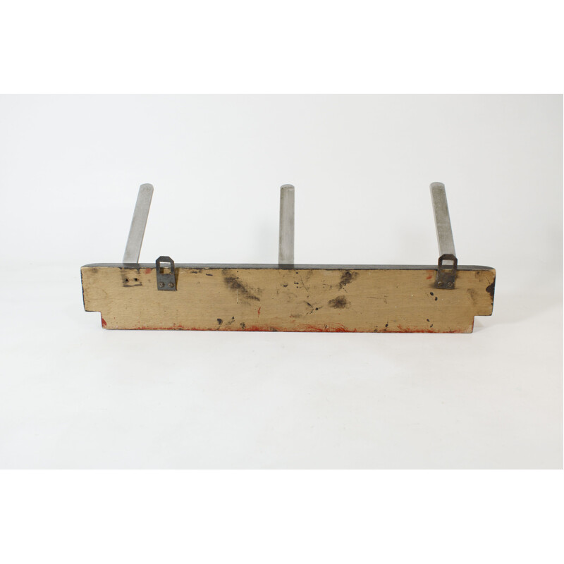 Vintage modernist art deco coat rack in lacquered wood