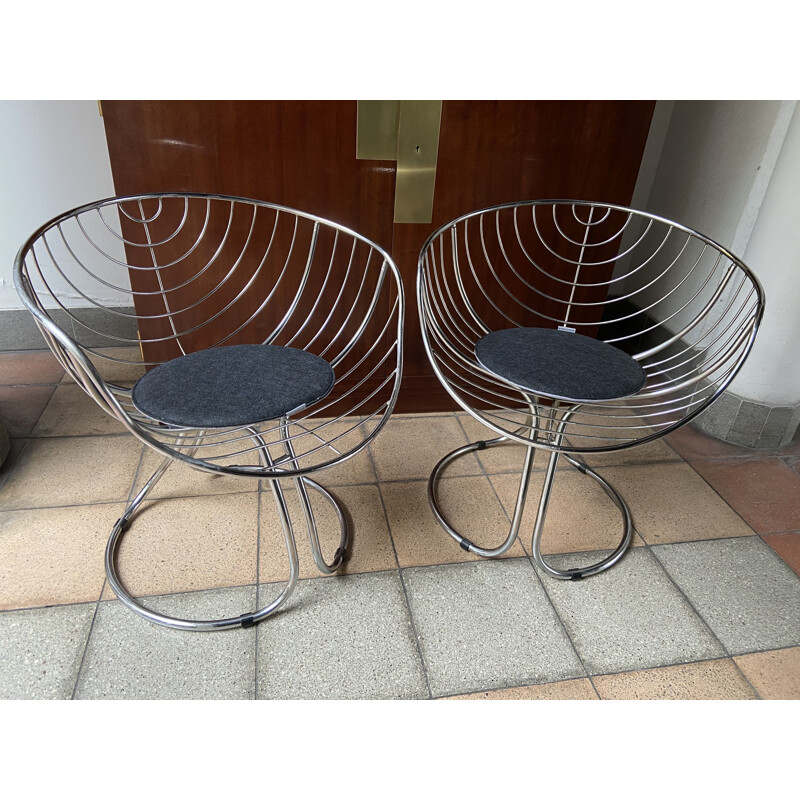 Pair of vintage armchairs Gastone Rinaldi 1965s