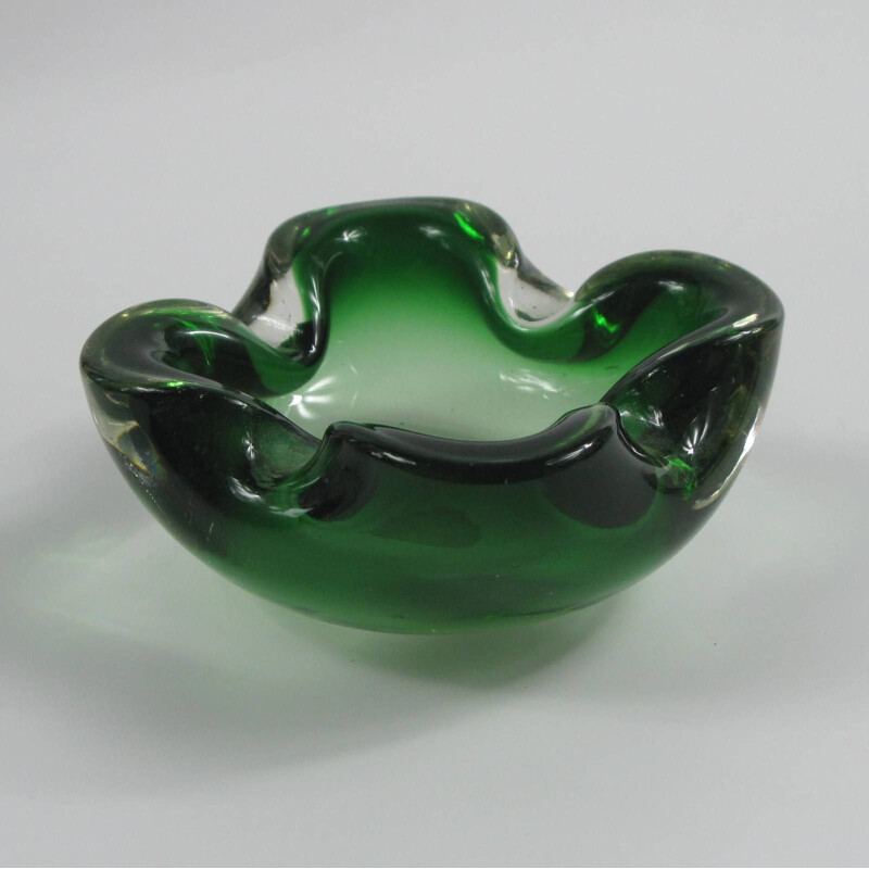 Small vintage bowl Murano Sommerso Glass Ashtray, Italy 1960s