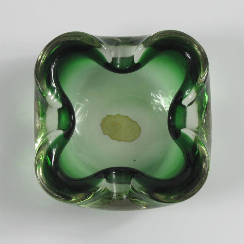 Small vintage bowl Murano Sommerso Glass Ashtray, Italy 1960s