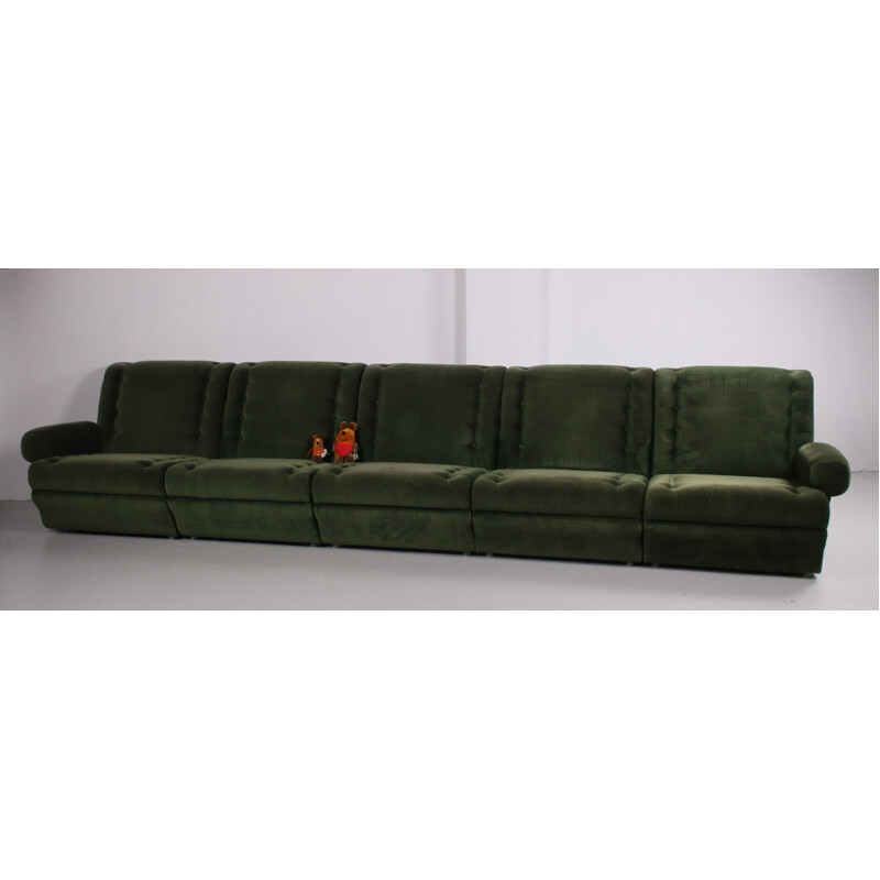 Vintage Modular sofa moss green 1960s