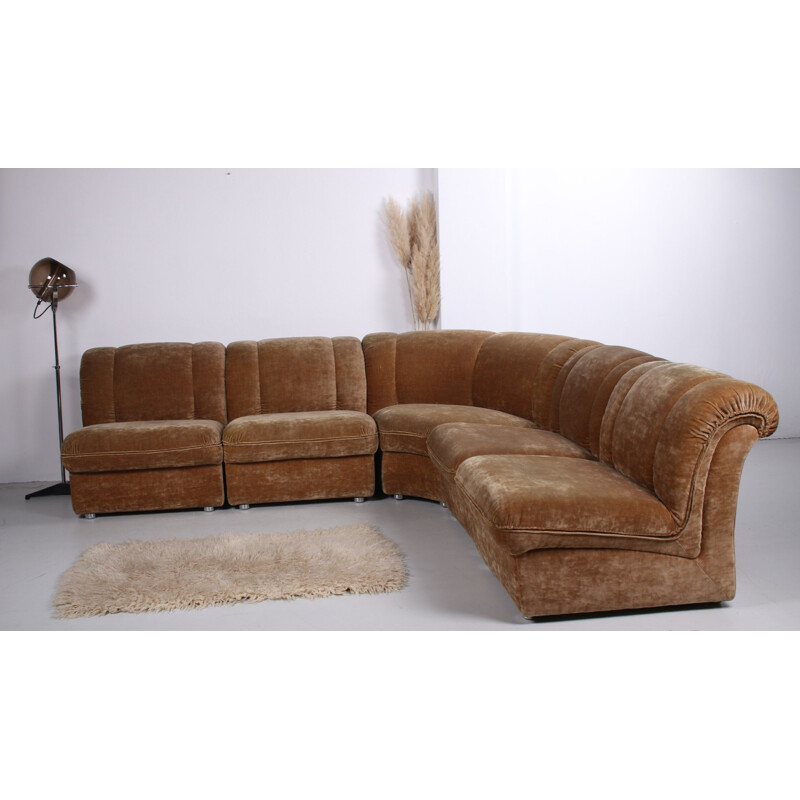 Vintage modular sofa 5 elements sofa beige 1960s
